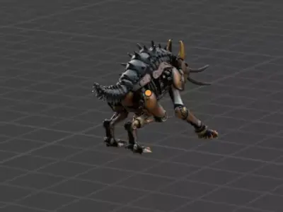 Mech Wolf Predator  Armored Sci-Fi Beast 3D model