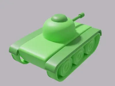 Cartoon Tank Low-poly 3D model purchase