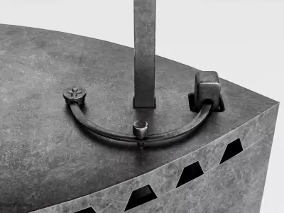 Vintage Coal Iron Low-poly 3D model