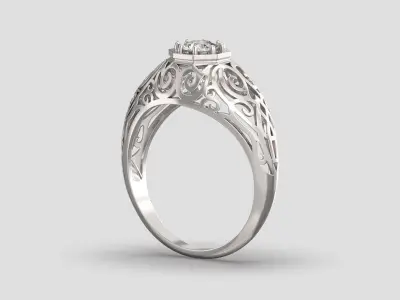 R 064 curly ring 3D print model