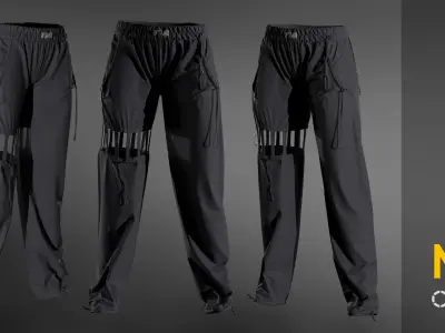 Trousers  pants  MaleFemale Clo Marvelous designer project  OBJ 3D model