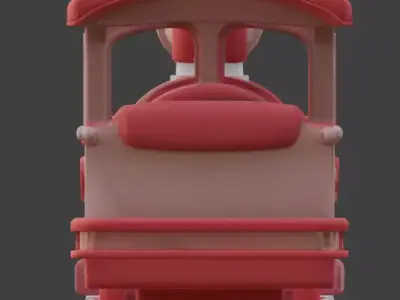 Stylized 3D Valentine Train Model Low-poly 3D model