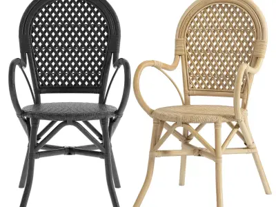 Armchair Rattan Marius 3D model