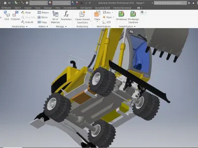 Wheeled Excavator  3d model  3D model