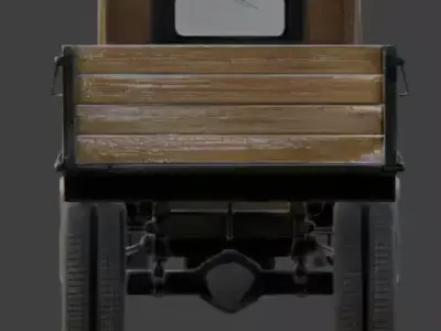 Vintage Industrial Steam Era Flatbed Truck 3D Model Low-poly 3D model