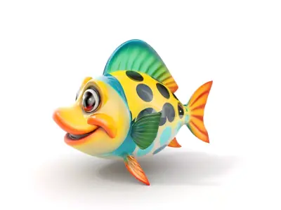 Cartoon Fish Character Model Pack Low-poly 3D model