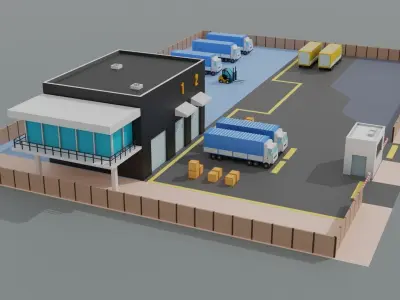 Delivery Factory 3D model 3D model