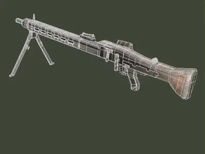 MG3 Machine gun Low-poly 3D model