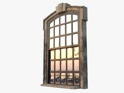 Cement Window 0005 Low-poly 3D model