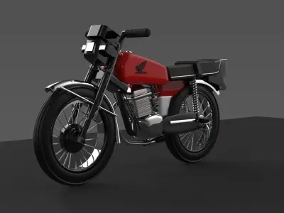 Honda CG125 Detailed 3D Model Retro Motorbike for Vray Blender 3D model