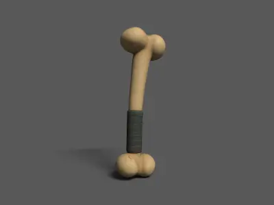 Cudgels wooden stick Low-poly 3D model
