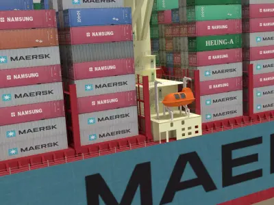 Triple E container ship 3D model