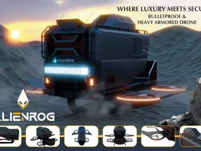 Drone 3D Model alien rog vehicle 3D model