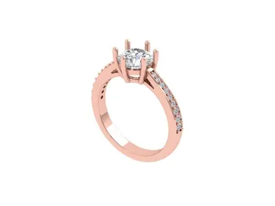 Solitaire Engagement Ring 3D print model 71