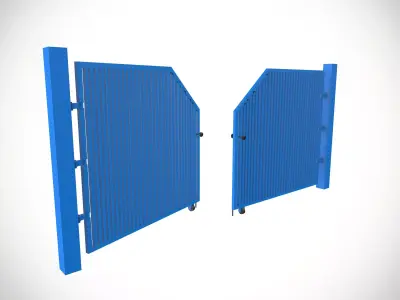 Industrial Main Gate Low-poly 3D model