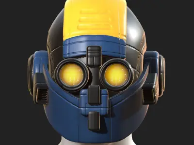 Helmet scifi fantasy futuristic military combat  Low-poly 3D model 3