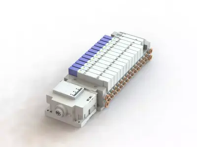 Bloco Manifold SMC SS5Y5 10S6WS2 14B C6D0 Block 3D model