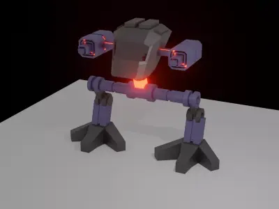 Cockpit robot with light Free 3D model
