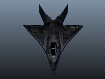 Stealth Fighter Low-poly 3D model