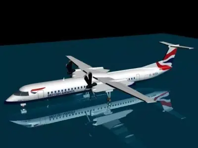 British Airways  dash 8-400 3D model