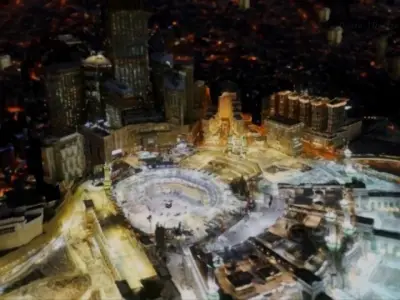 Masjid Alharam - Mecca - textured view only from one side  Low-poly 3D model