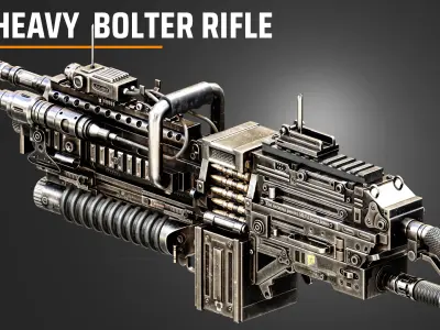 Heavy Bolter Rifle 3D model