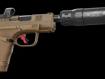 Springfield Armory Hellcat All Versions  Bonus pink skin Low-poly 3D model