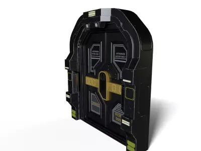 Futuristic Sci-Fi Sliding Door Low-poly 3D model