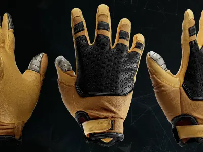 5 Tactical Gloves  MD and CLO3D  obj and fbx VOL01 3D model