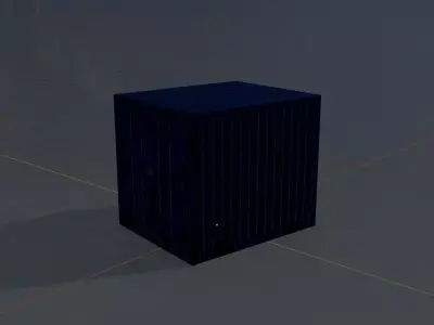 Shipping Container gentian blue 10ft Low-poly 3D model
