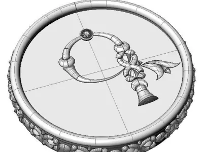 Brooche with armenian letter G 3D print model