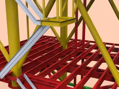 3d 3 level deck Free 3D model