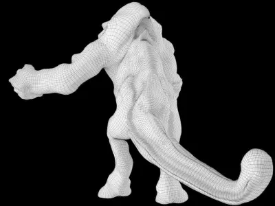 Creature toy dinosaur with claws Low-poly 3D model