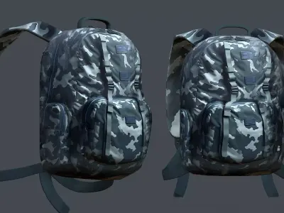 Backpack Camping Generic military human bag storqge baggage Low-poly 3D model 10