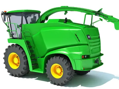 Green Combine Harvester 3D model purchase