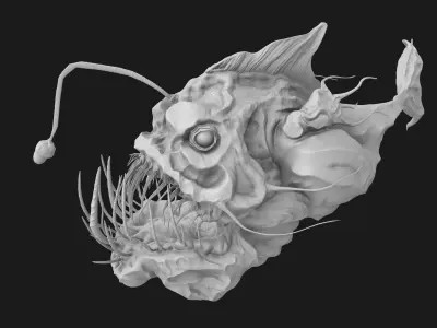 AnglerFish HighPoly fish head 3D model