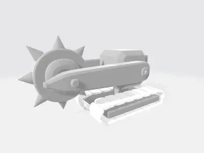 Spike Tank  Low-poly 3D model