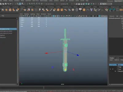 Stylized Long Sword Handpainted Low-poly 3D model
