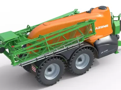 Amazone UX 11201 Trailed Field Sprayer Low-poly 3D model