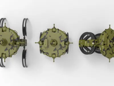 All terrain combat robot 3D model