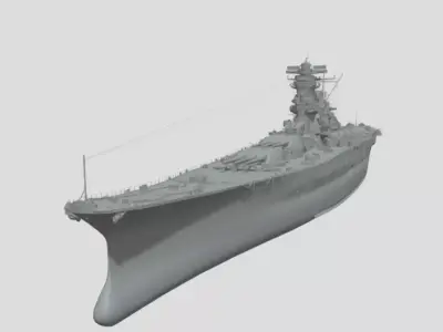 Aki Japanese Yamato Hybrid Class Battleship 3D print model