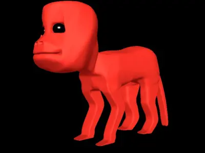 monkey 3d model cartoon maya scene file 3D model