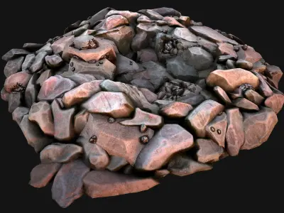 Iron Metal Ore Minerals Low-poly 3D model