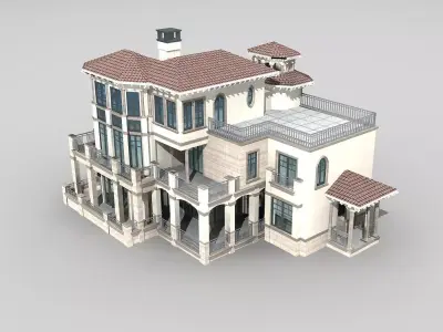 Villa mansion 3D model 2