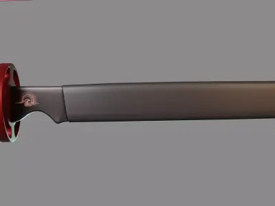 Katana japanese samurai sword 3D model
