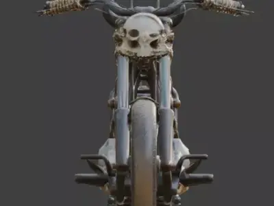Wasteland Outlaw Chopper Motorcycle Low-poly 3D model