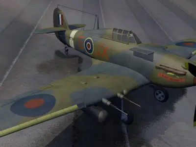 Hawker Hurricane Mk-2c Night Fighter 3D model