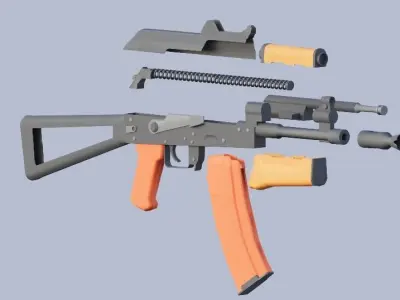 AKS-74U rifle 3D model