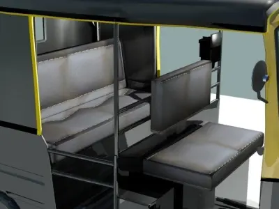 Indina auto rickshaw black 3D model