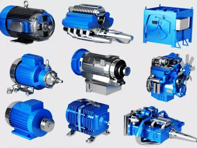 Ultimate Industrial Engines And Mechanical Motors Collection 3D model